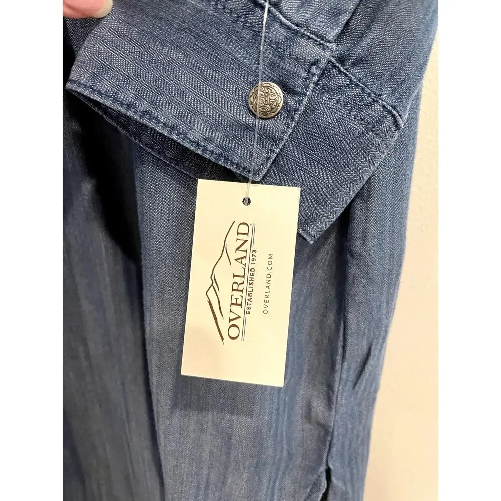 NWT Overland Carley Indigo Tencel Embroidered Dress (S)